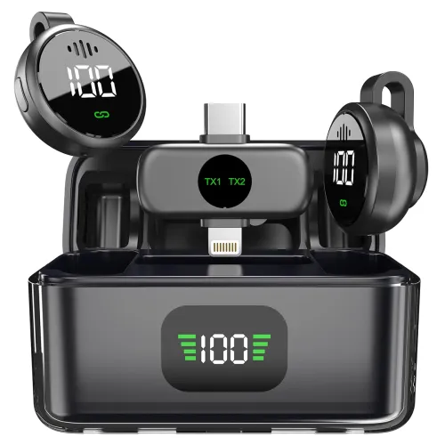 Image of DIGIMORE Wireless Microphone for Youtubers Magnetic Collar Clip 3-Level Noise Cancellation