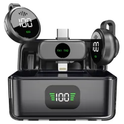 DIGIMORE Wireless Microphone for Youtubers Magnetic Collar Clip 3-Level Noise Cancellation