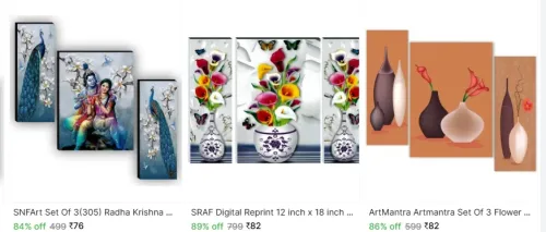 Image of Digital 3 Set Paintings Upto 90% Discount