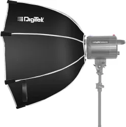 DIGITEK 120CM Octagon Soft Box with Bowens Mount, Comes Diffuser Sheets & Carrying Case Black Reflector Umbrella (120 cm