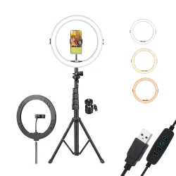 DIGITEK 14inch LED Ring Light with 5ft Stand & Phone Mount