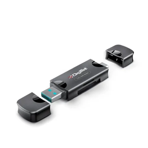 Image of Digitek DCR-007 USB-A & Type-C Card Reader (Supports SD/Micro SD)