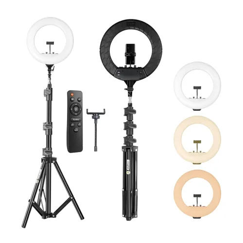 Image of Digitek DRL-18RT C9 LED Ring Light with Remote & 250cm Stand, Smartphone Holder