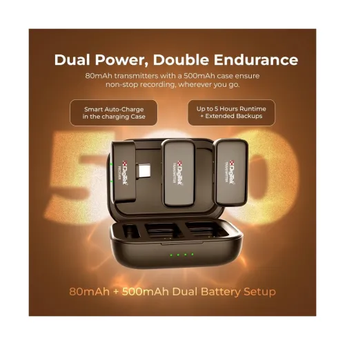 Image of Digitek DWM 120 Wireless Microphone System, 2.4GHz Mic, Noise Reduction