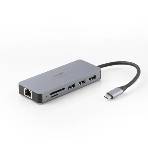 Image of Digitek® (DUH 008) 8-in-1 Type C USB Hub 3.0 with Type C Coupler