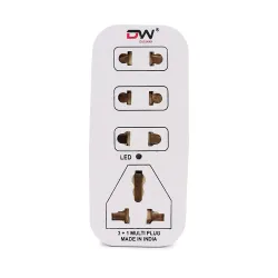 Digiway Multiplug with LED Indicator, 4 Universal sockets