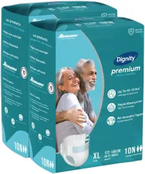 DIGNITY Premium Tape Style Adult Diapers - XL (20 Pieces)