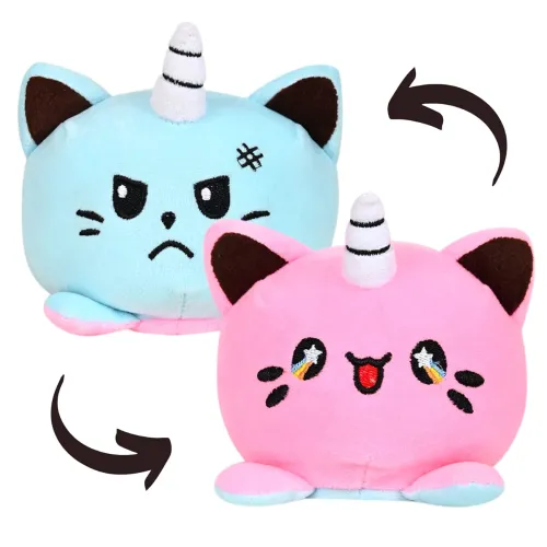 Image of DIKANG Reversible Cat Plushie Soft Toys for Kids