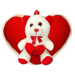 DIKANG Red Teddy Bear with Heart Pillow for Valentines Day Gift 
