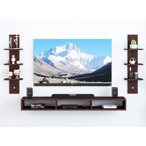 Image of Dime Store Foldable Wall-Mounted TV Unit (Brown)
