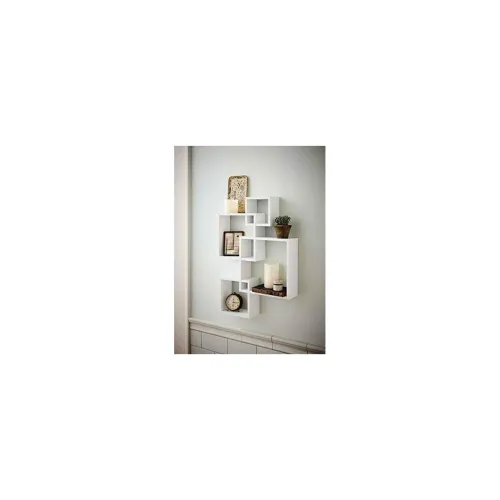 Image of Dime Store Intersecting Wall Shelf, 4-Tier, Elegant White