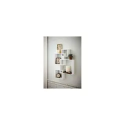 Dime Store Intersecting Wall Shelf, 4-Tier, Elegant White