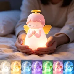 Dimmable Angel Silicone Lamp Warm Glow Angel Night Light Adjustable Silicone
