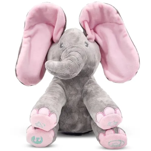 Image of Dimple Ella Elephant Animated Plush Singing Elephant With Peek-A-Boo Interactive Feature