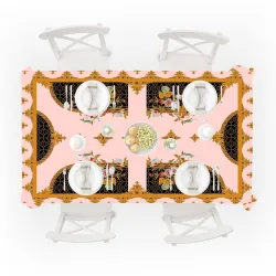 Dining Table Cover Polyester Printed Rectangular Tablecloth for 4,6 Seater Dining Table