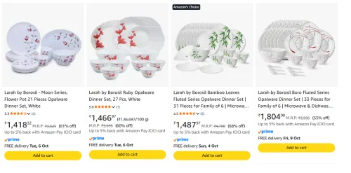 Image of Dinner Sets at minimum 60% Discount