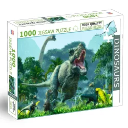 Dinosaur 1000 Piece Jigsaw Puzzles for Kids and Childrens – Realistic Illustration Challenging Brain Booster Gifts, Fun and Creative Fun Game - Ages 9+