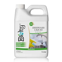 Dishwashing Liquid Gel 5L | Green Apple Fragrance | Tough on Grease, Residue-Free | Non-Toxic, Gentle on Hands | Kitchen Utensil Cleaner