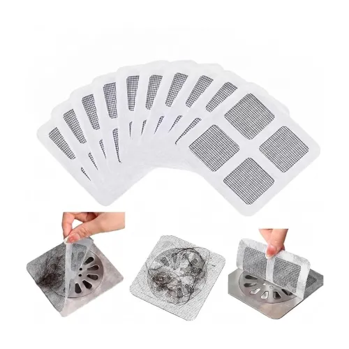 Image of Pack 10 Disposable Shower Drain Hair Catcher Mesh Stickers