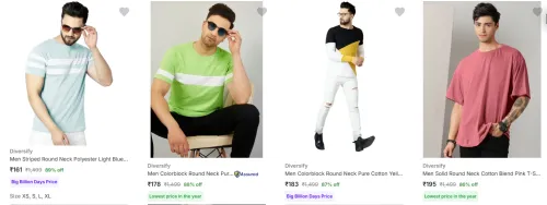 Image of Diversify Men's T-Shirts upto 89% Discount