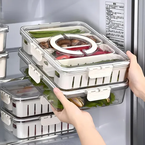 Image of Divided Fridge Storage Boxes 
