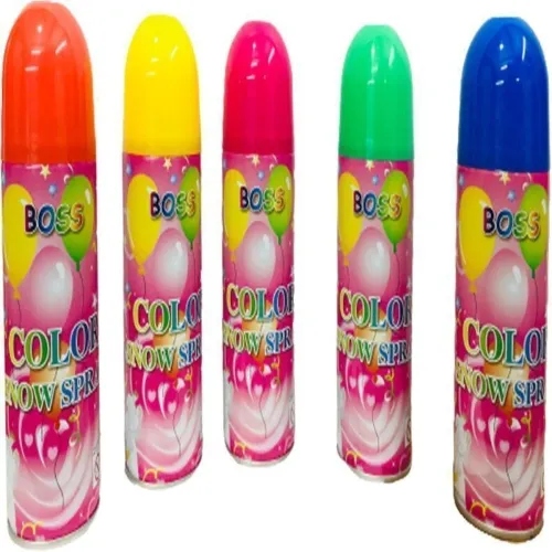 Image of Divine Enterprises Boss Color Snow Spray 250ml Holi Color Paste Pack of 1 (Yellow, Red, Pink, Green, Blue, 400 g)