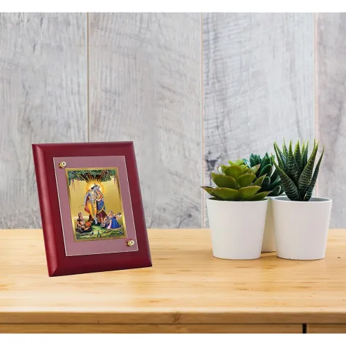 Image of DIVINITI Radha Krishna Gold Plated Wall Photo Frame, Table Décor 