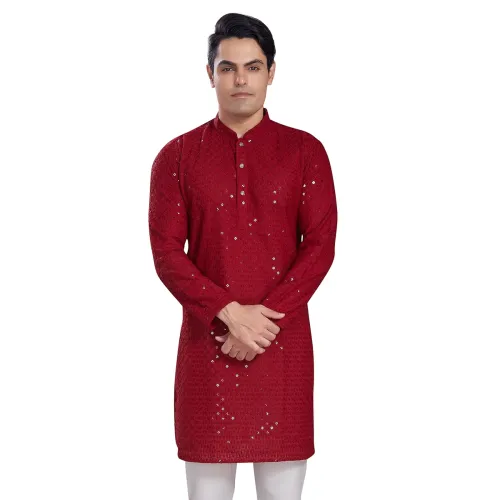 Image of DIVISIVE Men's Sequince Slim Fit Kurta