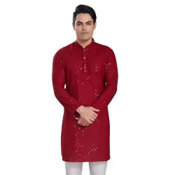 DIVISIVE Mens Sequince Slim Fit Kurta