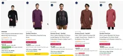 DIVISIVE Men’s Sequined Slim Fit Kurta at minimum 84% Discount