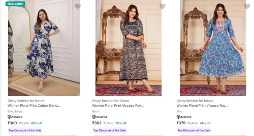 Image of Divsy Fashion Women's Kurtas upto 80% Discount