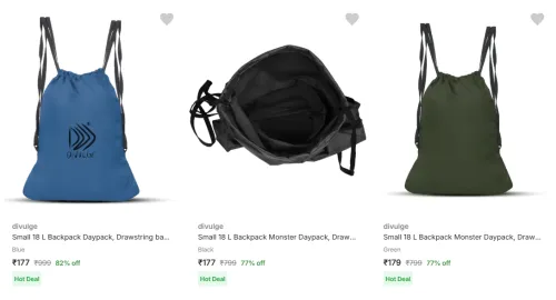 Image of Divulge Backpacks upto 82% Discount