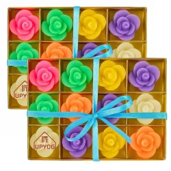 Diwali Diya Decoration Floating Rose Golden Flower Candles | 12 Pcs Bulk Pack