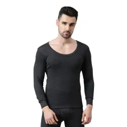 DIXCY JOSH Mens Round Neck Full Sleeves Solid Thermal Tops (Pack of 1)