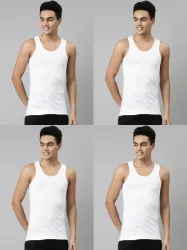 Dixcy Scott Josh Solid Round Neck Men Vest (4 Pack)