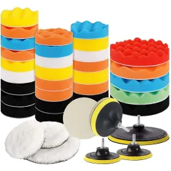 DIY 4” Polishing Buffing Pad Kit | Drill Adapter | Car Cleaning Set (2X Felt Pad)
