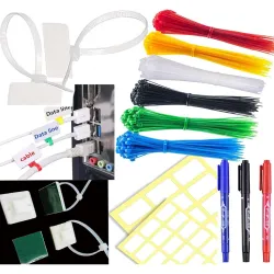 DIY Crafts 40 Ties 50 Label, Blue Marker, Cable Ties Tags Colourful Cable Ties Labels Self-Locking Cable Ties Marker Whi