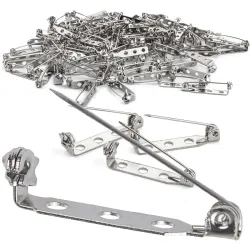 DIY Crafts 100x Mix Sizes, Mix Random Sizes, Silver Stainless Steel Safety Brooch Pin Clasp Note Mix Sizes Mixed Lot fo(