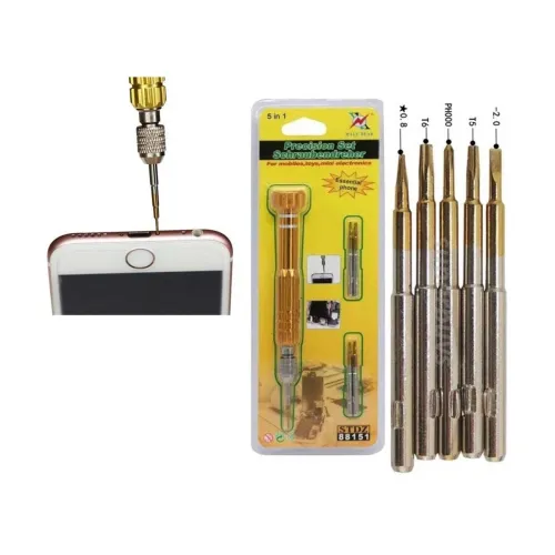 Image of DIY Crafts 1 Pc, Design 11, 5 in 1 for 7 0.6mm Tri-Wings Tip, T5 T6 Pentalobe Fix Screwdriver Set For Smartphones, Table