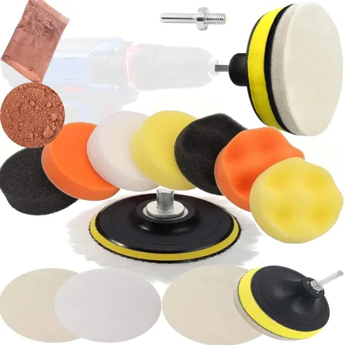 Image of DIY Crafts 2inch Drill Polishing Pad Kit with Fur & Felt Pads