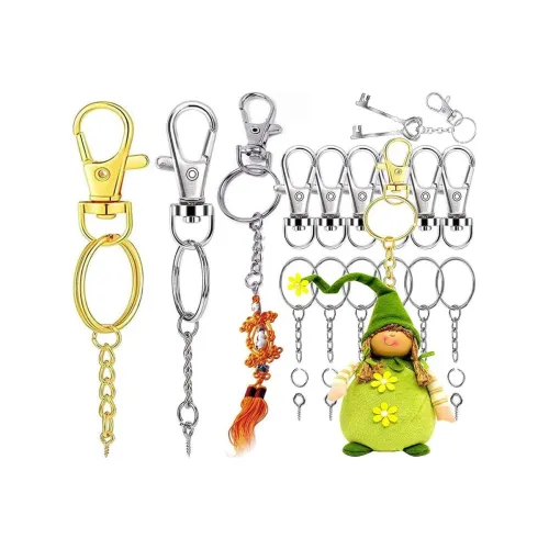 Image of DIY Crafts 30 Sets 120 Pcs, Gold, Keychain Rings for Crafts