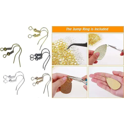Image of DIY Crafts 300 Grm, Nickel Silver, 1000+ Jump Rings & 24 Pcs Hypoallergenic