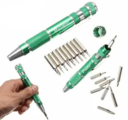 Diy Crafts 362 Steel Screwdriver Bit Set Torx Star Phillips Kit, Standard, Green