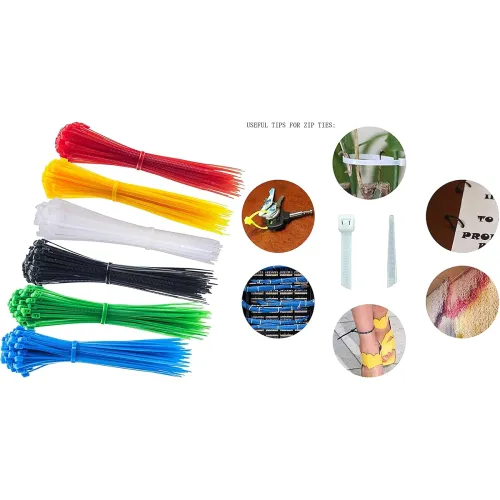 Image of DIY Crafts 6x Ties 6x Label 1x Pen etc, Assorted Total Pcs 30, Nylon Cable Marker Ties Self - Locking Cord Tags Write Et