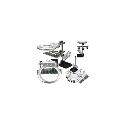 Image of DIY Crafts Design No # 2, Magnifier, 1X Hands Clamp Clip Led Lights Glass Magnifier Soldering Stand 