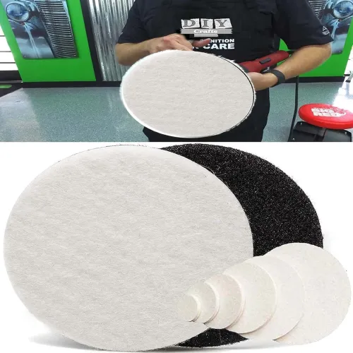 Image of DIY Crafts 1 Pc, 6\' inch Felts Pads Only, Gross Polishing Buffing Felt Pad For Polisher Hook Loop Drill Adapter Polish 