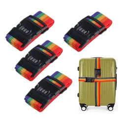 DIY Crafts Pack of 1 Pc, Black, Luggage Straps Suitcase Lock Belt Strap Heavy Duty Luggage Straps Rainbow Color Adjustable Suitcase Belts for Traveling Business Trip (Pack (Pack of 1 Pc, Bla...