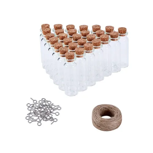 Image of DIY Crafts Pack Of 10 Pcs Kit, Clear Glass Bottles