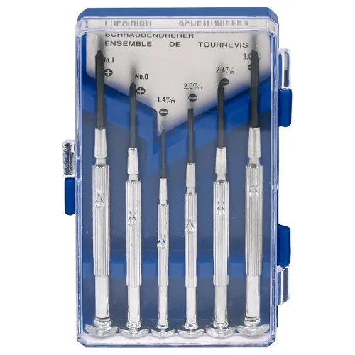 Image of DIY Crafts DNo#2, Multi Kit, Precision Screwdriver Set (SET OF 6 WITH CASE) Flathead & Philips in 6 Different Sizes - Pe