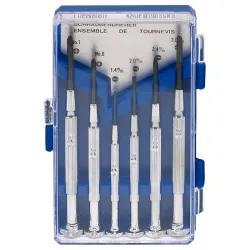 DIY Crafts DNo#2, Multi Kit, Precision Screwdriver Set (SET OF 6 WITH CASE) Flathead & Philips in 6 Different Sizes - Pe